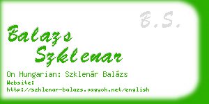 balazs szklenar business card